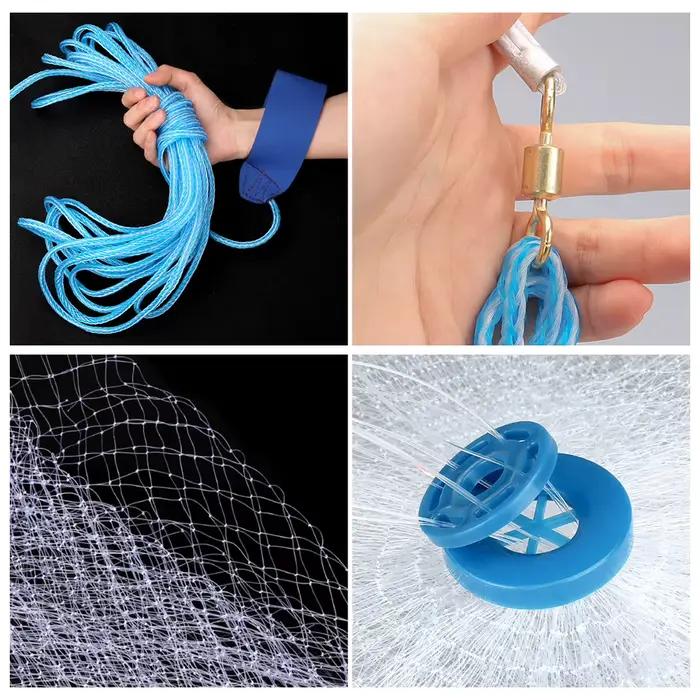 Filet à appâts à rayon pour la pêche, petite maille, lancer, eau salée, plombs en aluminium, Premium