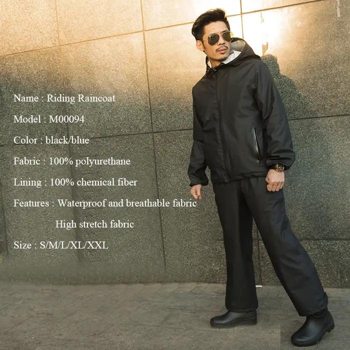 Combinaison de pluie imperméable pour moto, imperméable et pantalon, Poncho, veste, équitation, vélo
