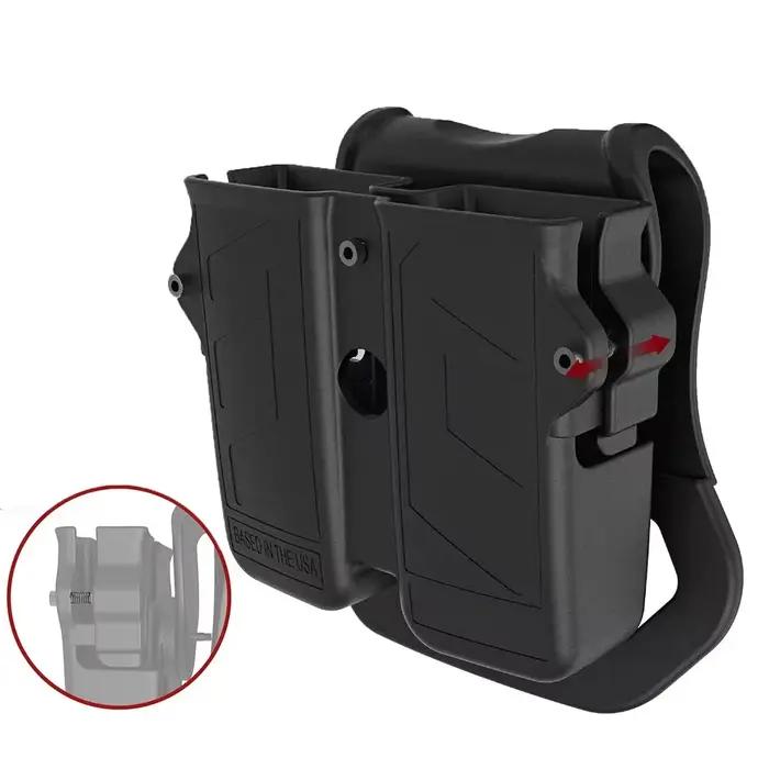 Double support universel pour 9mm 10mm.40.45 pile pistolet Magazine étui pochette porte-pistolet 92A Glock G17 G19 G26 G22 1911