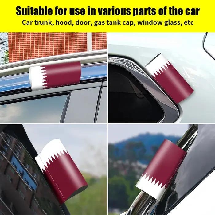 Autocollant 3D Logo Drapeau du Qatar PVC Noir Protection Solaire Fenêtre Voiture Occasions Spéciales