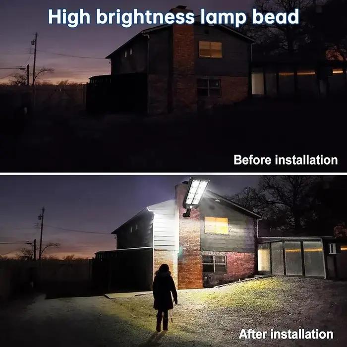 Lampadaire solaire étanche avec détecteur de mouvement, 100 LED, 200LED, IP65, extérieur, applique m