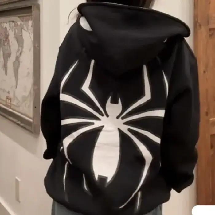 Sweat à capuche Spider avec fermeture éclair complète pour hommes et femmes