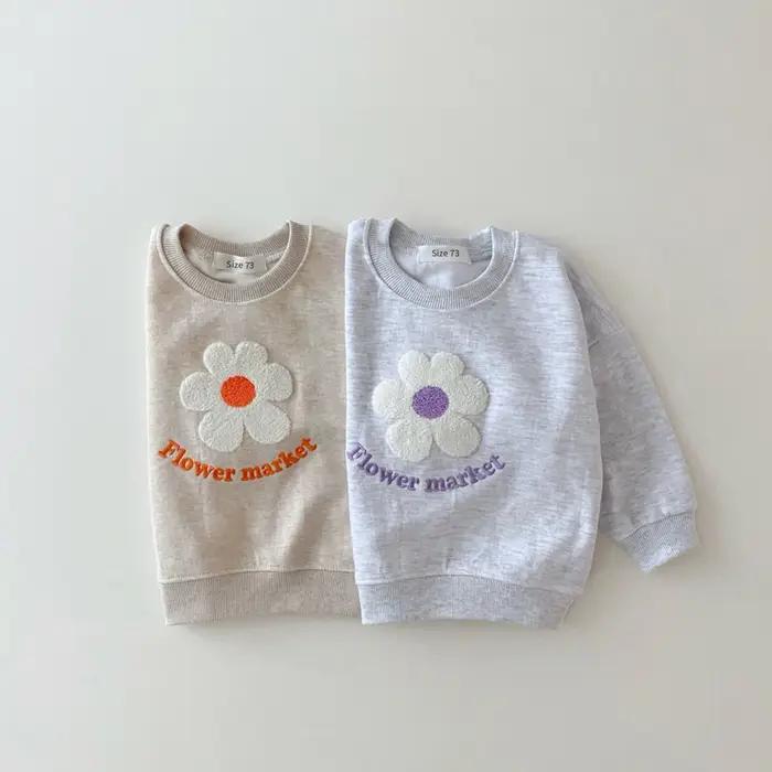 Automne bébé filles vêtements ensemble fleur lettre imprimer pull haut + pantalon enfants vêtements