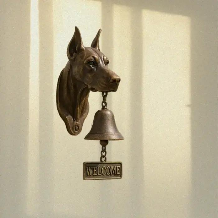 Sonnette de bienvenue murale vintage en résine en forme de chiot pour porte d'entrée, occasions spéciales et cadeaux de décoration intérieure