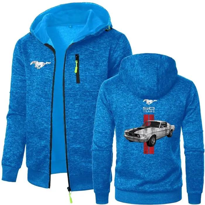 Hommes décontracté sport sweats à capuche 50 ans Mustang voiture vestes