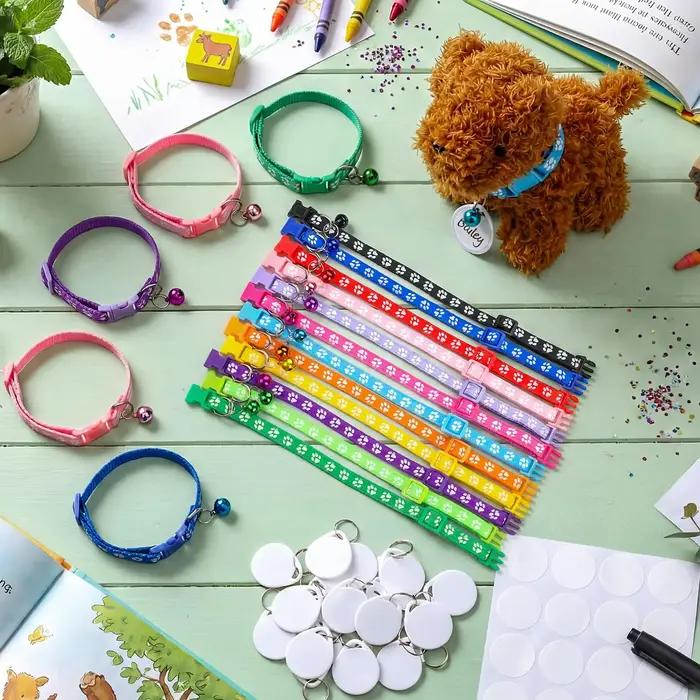 Lot de 12 à 36 colliers réglables pour chiens avec carte d'identification
