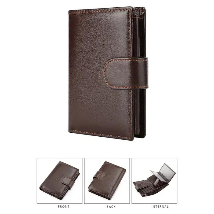 Portefeuille rétro en cuir véritable pour hommes, nouveaux porte-cartes courts, couche supérieure en