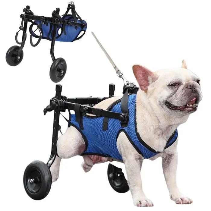 Chariot de fauteuil roulant pour chien handicapé, aide à la mobilité réglable pour animaux de compag
