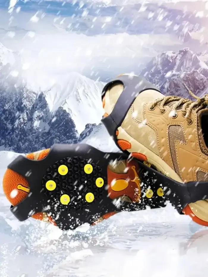 Crampons d'Escalade 10 Dents Antidérapants Pour Randonnée Alpinisme Chaussures de Sport Bottes d'Hiver Occasions Spéciales
