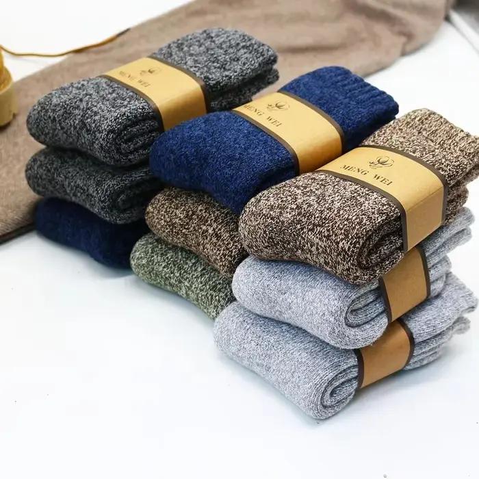 Chaussettes chasse hiver laine mérinos homme - Extra épaisses anti-froid - Lot 3 paires qualité Harajuku