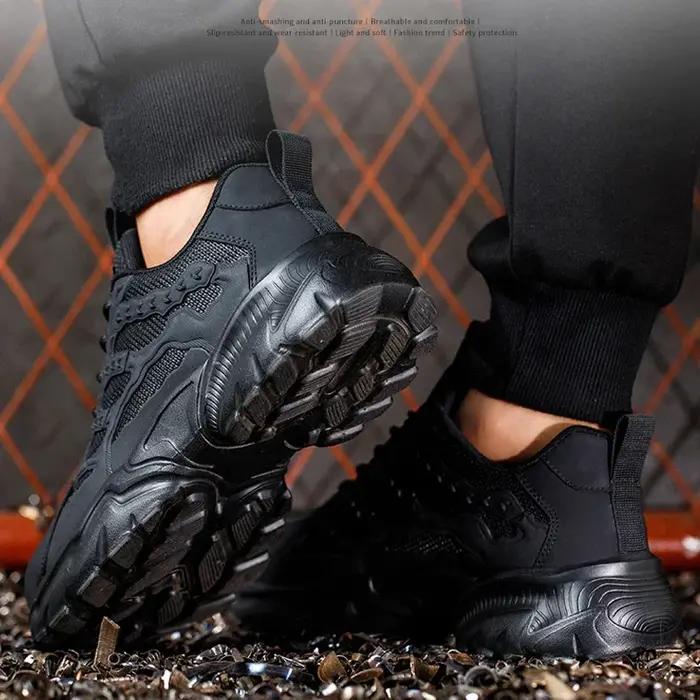 Bottes de sécurité à bout en acier pour hommes protection anti-écrasement et anti-perforation baskets de travail robustes pour homme chaussures indestructibles pour travaux