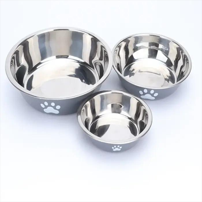 Bol pour chien en acier inoxydable de grande capacité, antidérapant, antirouille, bol à eau pour chien, mangeoire pour animaux de compagnie, bol double couche pour chat, adapté aux chiots