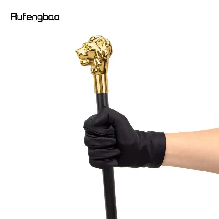 Bâton de marche à la mode avec poignée en tête de Lion de luxe en or, canne de marche décorative pou