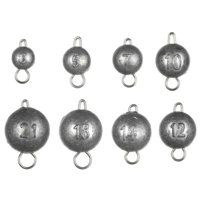 Poids de balle de pêche en eau profonde avec boule ronde, plombs de pêche, tête de gabarit, accessoi