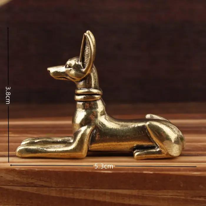 Statue de chien pharaon égyptien en laiton - Pièce d'art décorative exquise pour la maison
