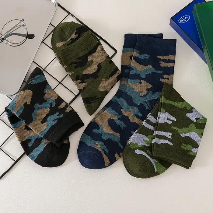 Lot de 3 paires chaussettes camouflage chasse - Style streetwear pour activités extérieures confortables