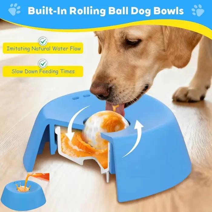 Bols à lécher pour chien anti-glissement en forme de boule, pour une alimentation saine et anti-étouffement
