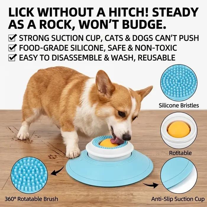 Gamelle de stimulation olfactive interactive pour chiens et chats antidérapante distributeur de friandises jouet apaisant pour le bain et les moments stressants