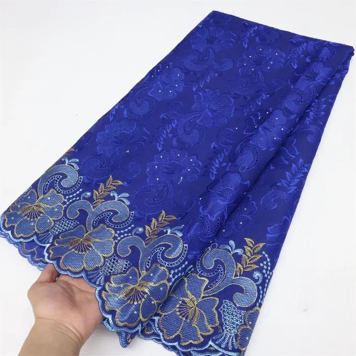 Tissu africain nigérian en dentelle suisse, Voile en suisse, Tissu en dentelle de coton de haute qua