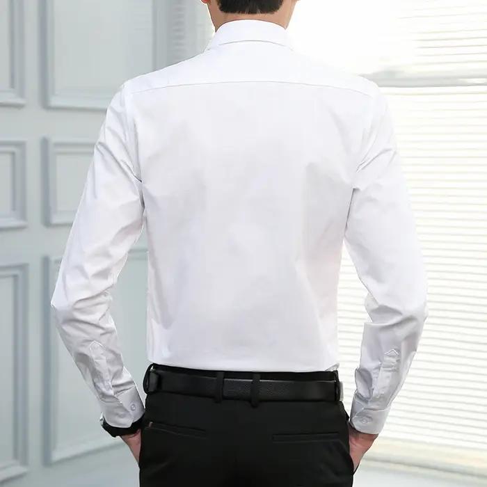 Chemise habillée décontractée bleue à manches longues pour homme