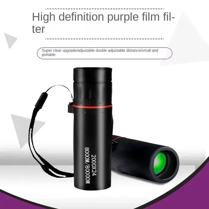 Télescope portable 2000x24 vision nocturne - Connecte smartphone pour photos observation chasse nocturne