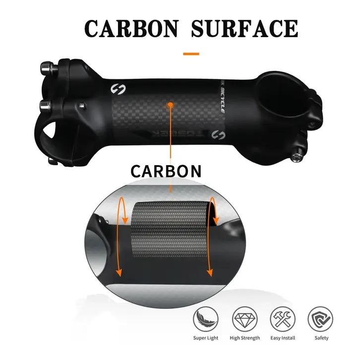 TOSEEK – tige de guidon de vélo vtt en aluminium et carbone, 28.6-31.8mm, angle 6 17, pièces de rech