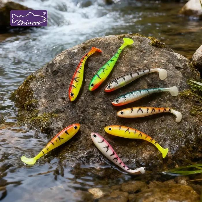 Chinook SoftBait leurre queue de pagaie queue d'ombrage 65mm 5 pièces appât de poisson en plastique