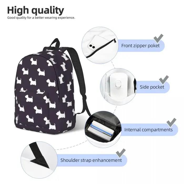 West Highland Terrier-Sac à Dos Durable pour Garçon et Fille