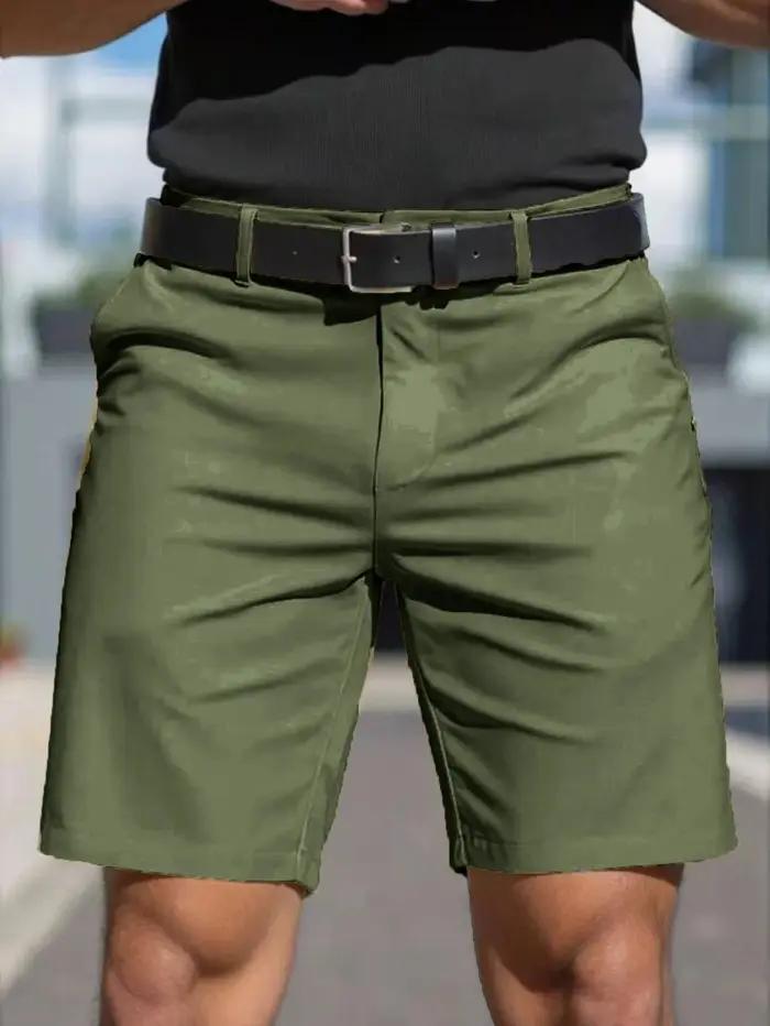 Pantalons courts décontractés pour hommes, couleur unie, Sport d'été, vêtements pour hommes à cinq points, confortables, respirants, coupe ample