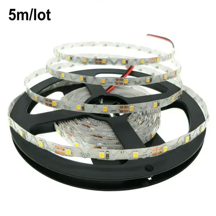 Bande lumineuse LED Flexible en forme de S, 12V, 5V, 2835, 60LED/m, 5M, blanc chaud, 12V, 5V, pour c