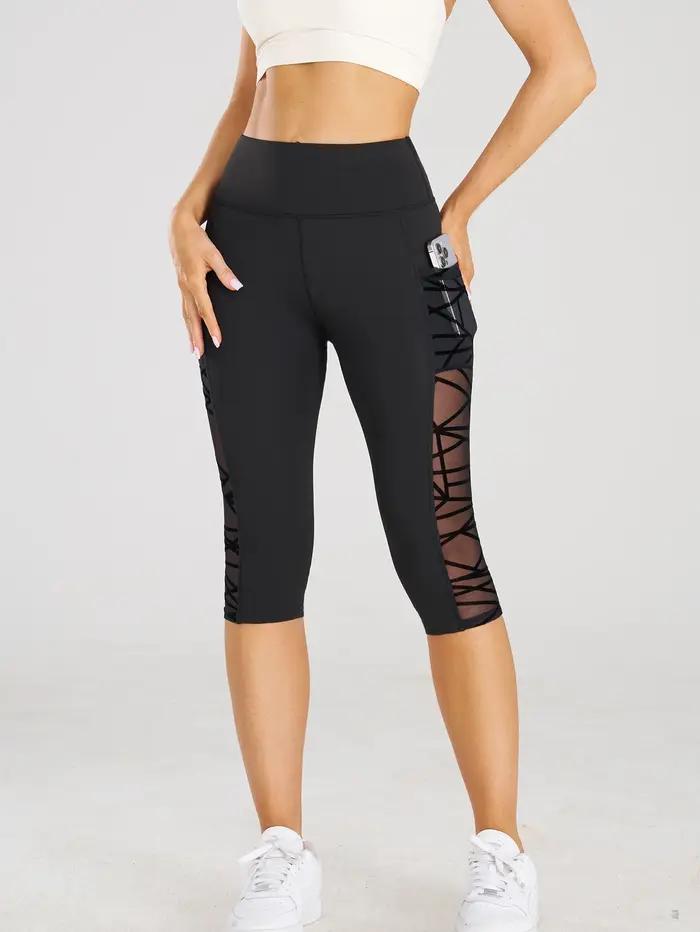 Taille haute Yoga pantalons courts Leggings avec poches sport Fitness décontracté serré pantalons de