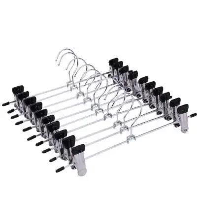 20/10/5 pièces Cintres en acier inoxydable avec pinces pour pantalons, manteaux, vêtements et jupes
