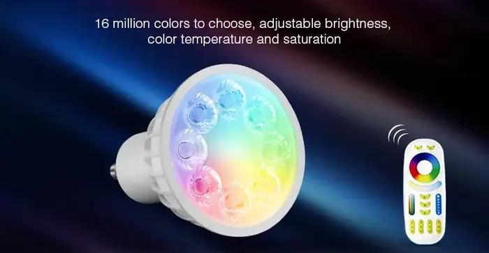 Miboxer AC86-265V 4W ampoule LED FUT103 GU10 lampe à LED à intensité variable lumière RGB + blanc ch