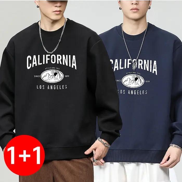Sweatshirt à manches longues pour hommes élégant avec lettrage imprimé pour l'automne et toutes les occasions quotidiennes