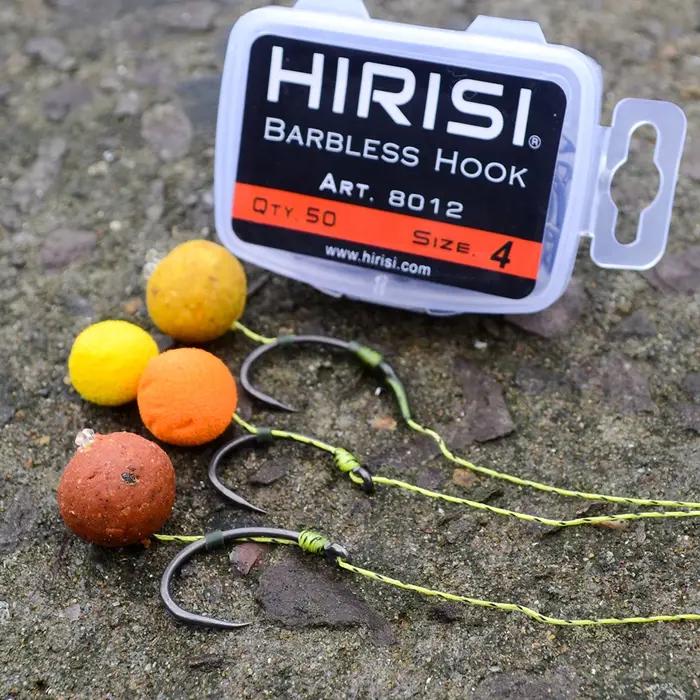 Hirisi 50 pièces Crochets de pêche en acier inoxydable, revêtement à haute teneur en carbone, engins