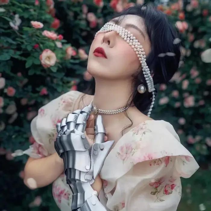 Gant mécanique Cyberpunk en métal, modèle d'armure de bras, unisexe adulte, accessoire de costume médiéval d'Halloween, accessoire de fête