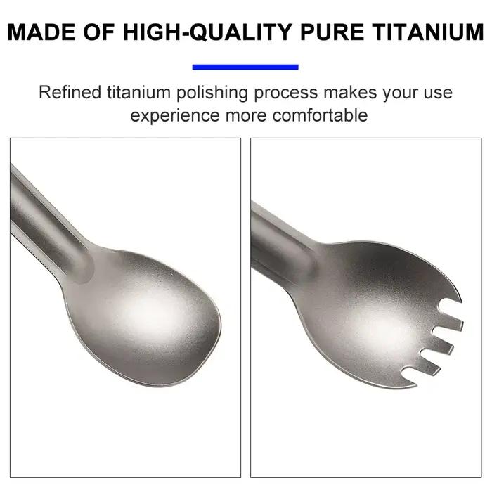 Widesea Camping titane Spork cuillère extérieur fourchette légère vaisselle Portable pique-nique ran