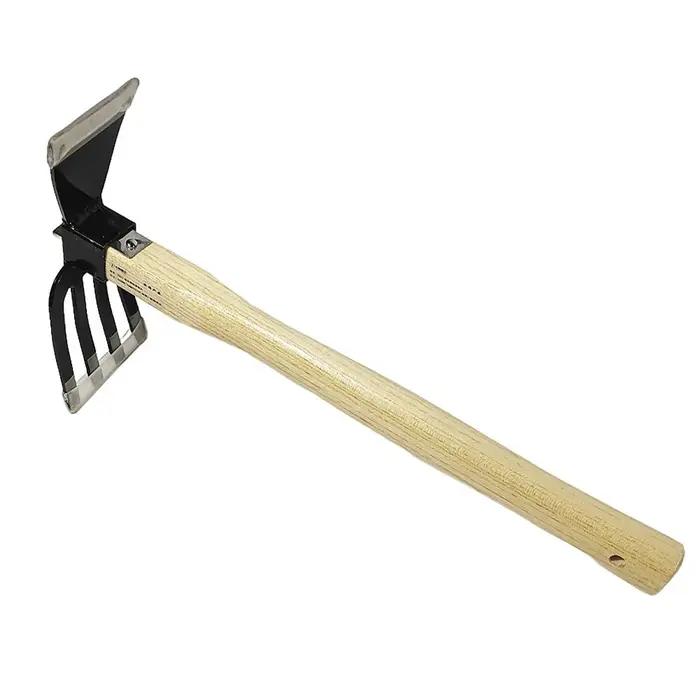 Cultivateur manuel avec manche en bois, houe double usage, mini-herse et cultivateur, houe et motoculteur de jardin, outils agricoles de jardinage