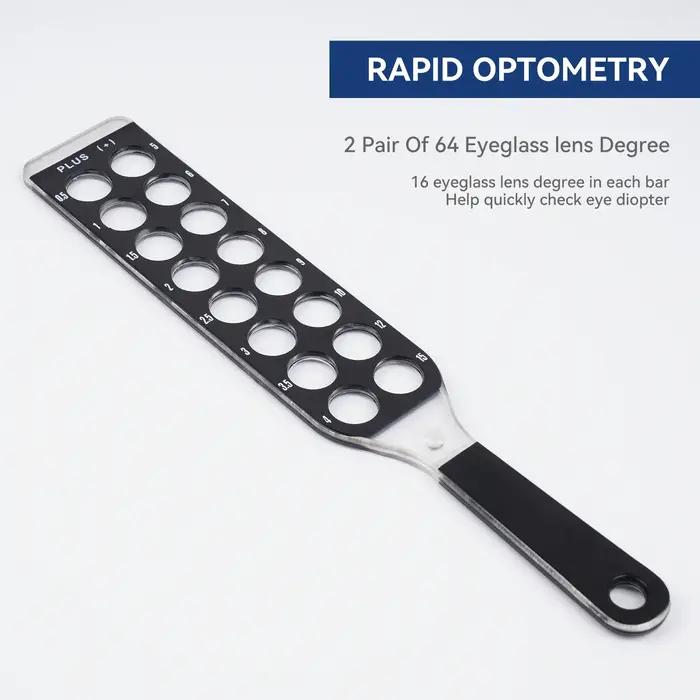 Kit de lentilles d'optométrie pour rétinoscopie avec étui en cuir, 32 lentilles, fabriqué en Chine