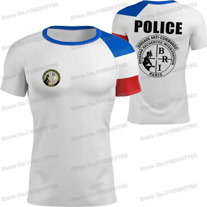 Chemise Homme T-shirt BRI Police nationale française
