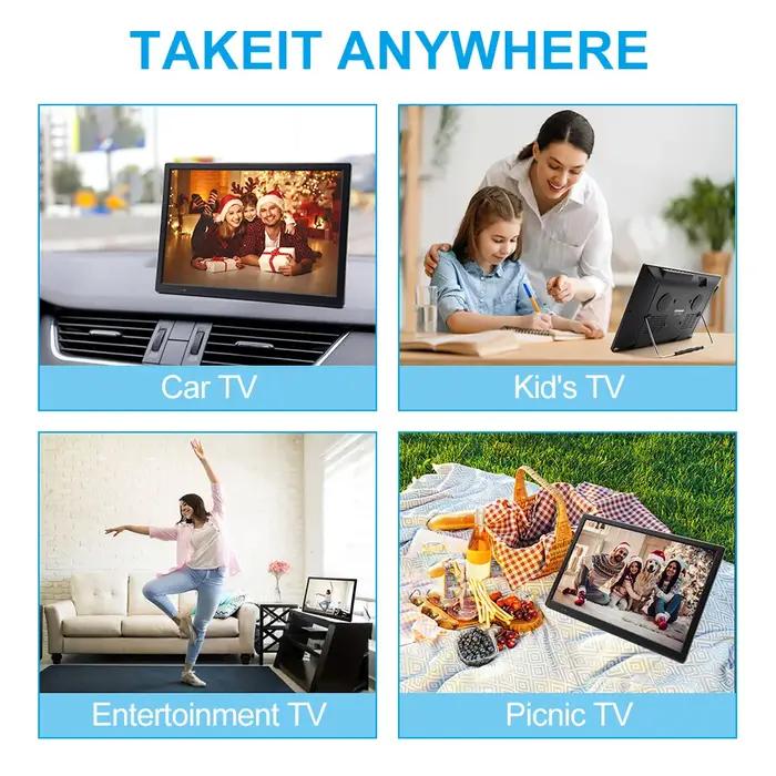 15.4 "Portable Voiture TV Télévision Numérique DVB-T2 ATSC ISDB-T