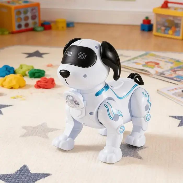 Robot chien musical et lumineux avec laisse