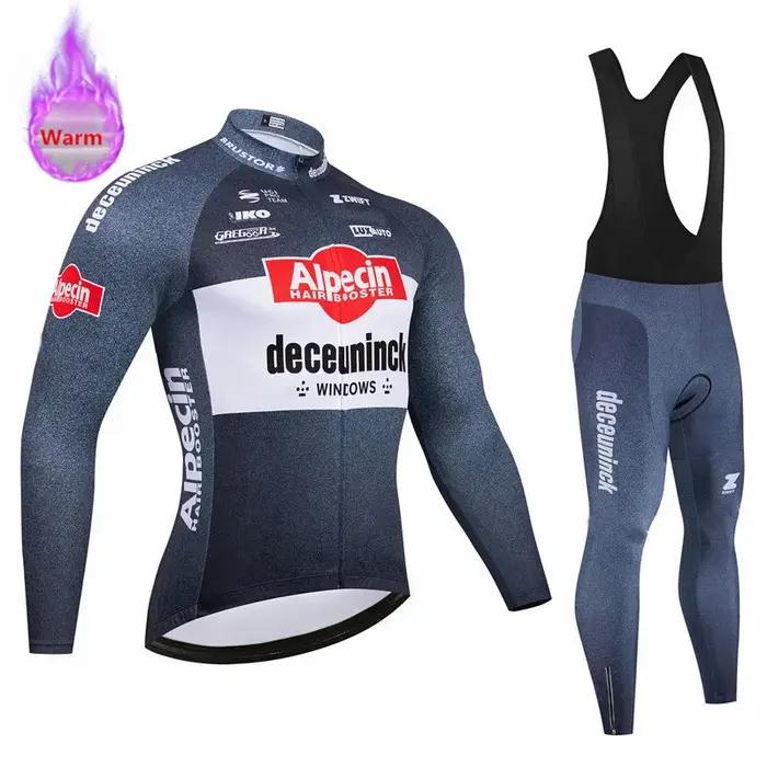 Alpecin Pro Team-ensemble de vêtements de cyclisme en polaire thermique pour hommes