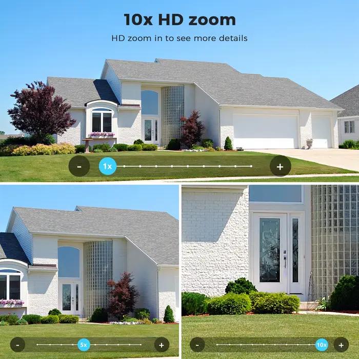 Caméra sécurité extérieure 20MP triple objectif 5G WiFi - PTZ 10x zoom IA détection humaine tracking auto