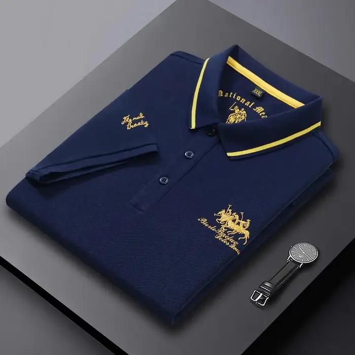 Été hommes polos brodés à manches courtes chemise de luxe haut décontracté revers T-shirt