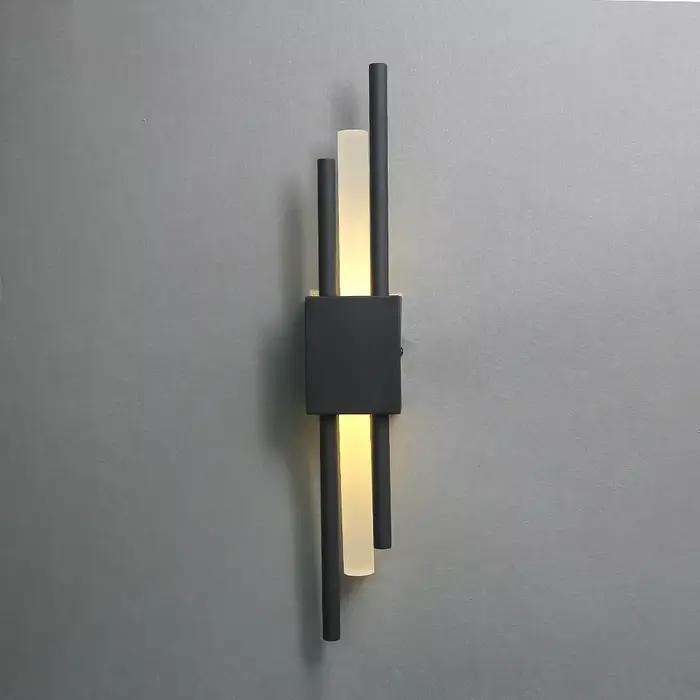 Applique murale LED moderne lampes murales noir et Bronze laiton or métal acrylique tuyau lampes mur