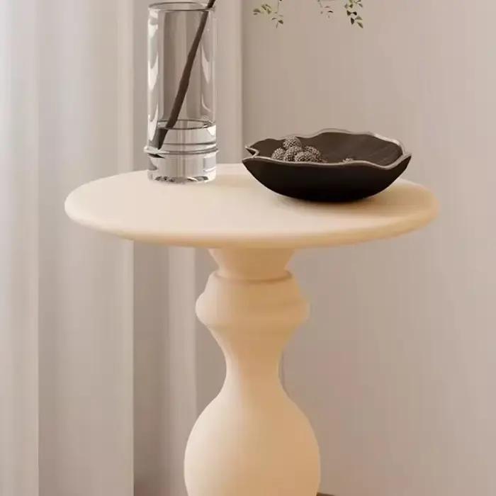 Table Basse Ronde Nordique en Acier Inoxydable, Accessoires de Décoration de Luxe pour Salon, Concep