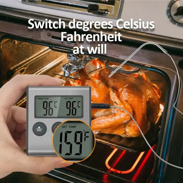 Thermomètre de cuisine numérique, four à barbecue, gril à viande, fonction minuterie, compteur de ch
