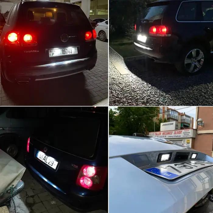 1 paire de feux de plaque d'immatriculation LED blanc 18SMD sans erreur Canbus pour VW Touareg Tigua