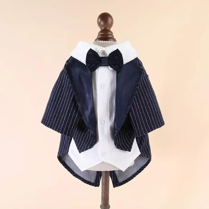 Chemise pour chien, vêtements de smoking pour animaux de compagnie pour garçons, tenue formelle pour chien de marié pour mariage, Costume pour homme avec cravate, Costume pour chiot et chat